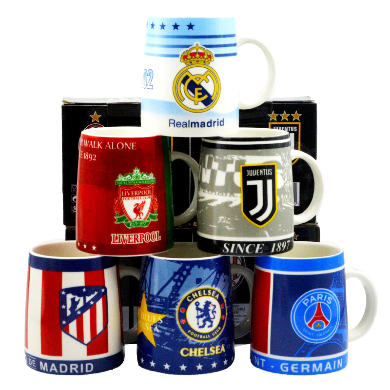 皇马巴黎AC米兰尤文利物浦足球陶瓷杯子切尔西巴萨马克杯水杯礼品