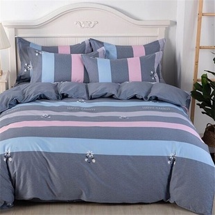 床单被套1.8m2米床上用品4 100%纯棉全棉四件套简约被罩春秋冬正品