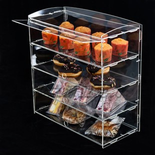 包邮 多层可定制 亚克力透明杯子蛋糕展示盒面包陈列盒食品摆放架
