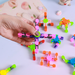 百变指尖陀螺DIY玩具减压链条陀螺玩具三节四节旋转陀螺亲子游戏