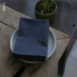 手作三折抹布方洁加厚棉麻茶巾茶具配件 日式 六合堂苎麻植染茶巾