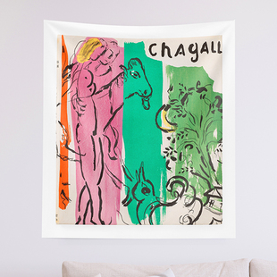 饰画布客厅工作室软装 夏加尔抽象装 背景布简约挂布 chagall