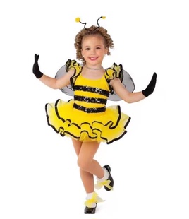 儿童幼儿可爱勤劳小蜜蜂扮演表演服舞台演出服蓬蓬纱裙芮其儿