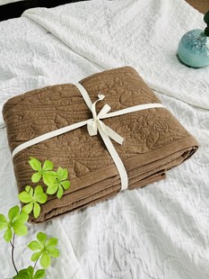 外贸出口订单纯棉针织绗缝提花工艺双人夏凉被空调被床盖 棉花款