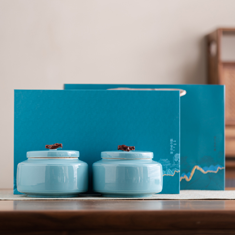 盒子定制 存储防潮家用便携空包装 文创陶瓷茶叶罐密封罐高档中式