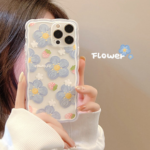 8plus 镭射花朵适用iphone14promax苹果13手机壳12梦幻11小清新xr