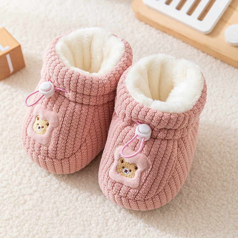 12个月加绒加厚宝宝防掉保暖棉鞋 不掉毛毛鞋 婴儿棉鞋 冬季
