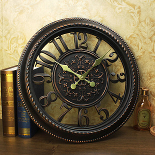 复古挂钟客厅艺术静音挂表古典仿古钟表大气家用创意 时钟欧式 美式