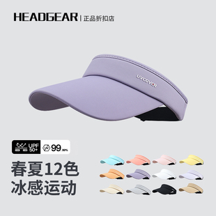 HEADGEAR日本UV跑步空顶太阳帽女防紫外线夏天遮阳帽户外防晒帽子