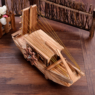 厂家直销手工木制一帆风顺音乐船家具摆件木质工艺品儿童生日礼品