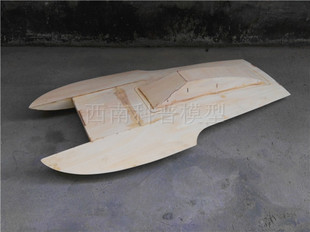 双体电虾 快艇 木质套材散件 竞速艇