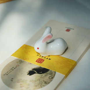 第二件半价 小兔子笔搁笔架 一只小兔叽 文房摆件陶瓷 兔子笔搁