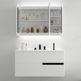 北欧实木浴室柜组合现代简约卫生间陶瓷洗漱台洗脸盆柜洗漱卫浴柜
