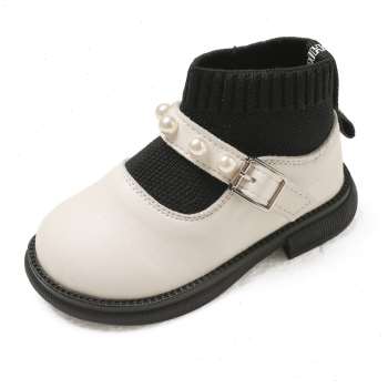 高档女宝宝加绒短靴1一3岁婴儿软底学步鞋 小童秋冬季 洋气公主 皮鞋