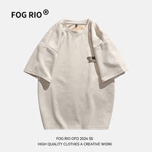 宽松简约上衣高街潮牌百搭 2024短袖 t恤男夏季 美式 RIO重磅新款 FOG