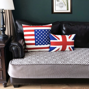 直供美式 四季 棕色沙发垫 通用简约布艺沙发坐垫沙发罩沙发套 欧式