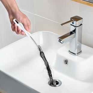 家用管道疏通器手动通下水道工具头发防堵塞清理刷管道刷子清洁棒