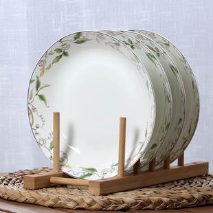餐具 4个8英寸骨瓷盘子创意陶瓷碟子圆形汤盘深盘子家用菜盘中式