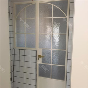 钛美铝合金平开门厨房卫生间玻璃门 复古老钢窗美式 极简法门式