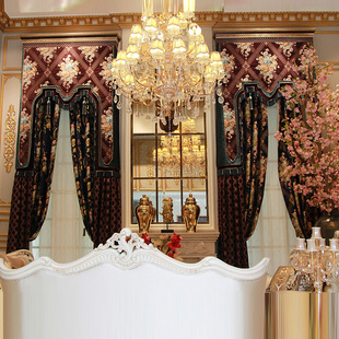 豪华雪尼尔客厅卧室帘头 窗帘客厅奢华大气别墅高档美式 巴克莱欧式