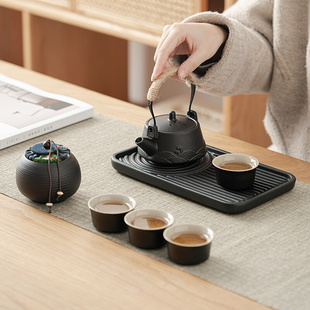 旅行茶具套装 便携式 备小型陶瓷茶盘收纳包 功夫茶壶茶杯户外喝茶装
