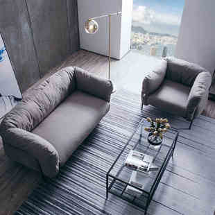 北欧简约现代工业风布艺沙发家用客厅小户型单双人沙发椅 清仓特价