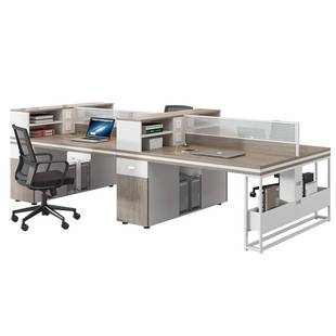 6人位屏风卡座办公室工位电脑桌子 职员桌办公桌椅组合简约现代24