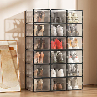 加厚鞋 柜抽屉式 架鞋 省空间神器 盒收纳盒透明折叠存放靴子塑料球鞋