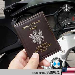 卡包男美国飞行员证件夹真皮钱包小超薄迷你多卡位驾驶证皮套夹子