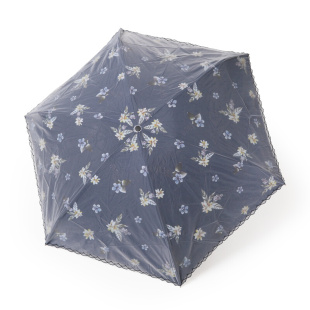 太阳城伞五折黑胶超强防紫外线防晒降温遮阳伞折叠双层蕾丝口袋伞