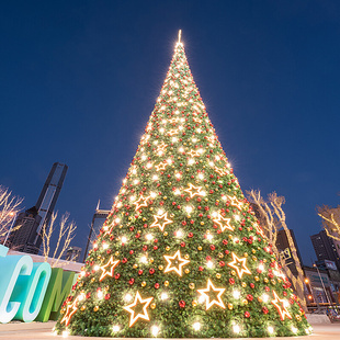 大型圣诞树4 8米框架树户外防水发光圣诞节装 饰场景广场布置