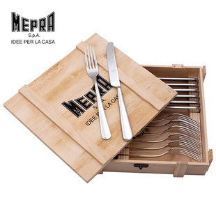 意大利进口MEPRA牛排餐具12件套不锈钢西餐餐具家用牛排刀叉套装