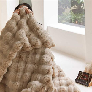 珊瑚绒沙发盖毯办公室午睡绒毯小被子牛奶绒小毯子 加厚毛毯 冬季