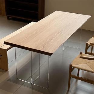 实木板定制白蜡木桌面松木原木大板办公桌子吧台榆木茶桌吧台书桌