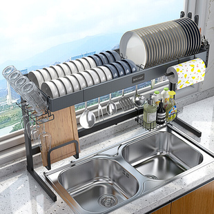厨房水槽置物架可伸缩碗架沥水架多功能家用水池碗筷碗碟收纳架子