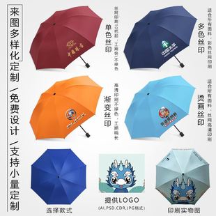 定制定制雨伞可印logo自动晴雨太阳伞活动礼品厂家批订制发图案广