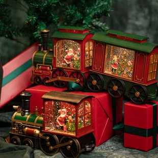 2022圣诞水晶球音乐盒火车八音盒水晶球男女生儿童圣诞节礼物摆件