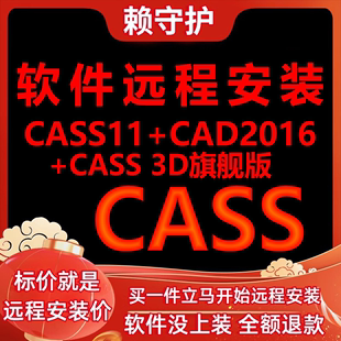 CASS11软件加CASS3D加CAD2016软件远程安装 帮下载 帮激活 帮安装