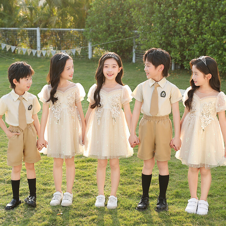 夏季 新款 幼儿园园服儿童连衣裙班服六一节表演 中小学生校服套装