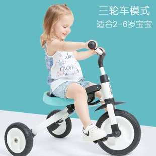 新款 儿童三轮车溜娃三合一脚踏车1 6岁手推车折叠童车