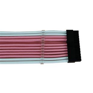 全模组电源定制线粉色 白色 镀银线电源模组线延长线 硅胶包网线