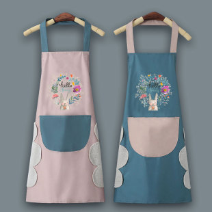 围裙女厨房防水防油夏季 做饭工作女士套袖 新款 家用可擦手可爱时尚