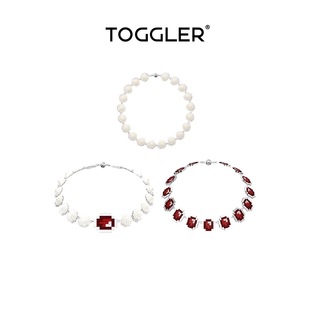 像素化珍珠红宝石项链 像素化系列 TOGGLER