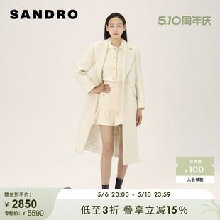 SANDRO 通勤中长款 气质法式 大衣外套SFPOU00491 Outlet春秋女装