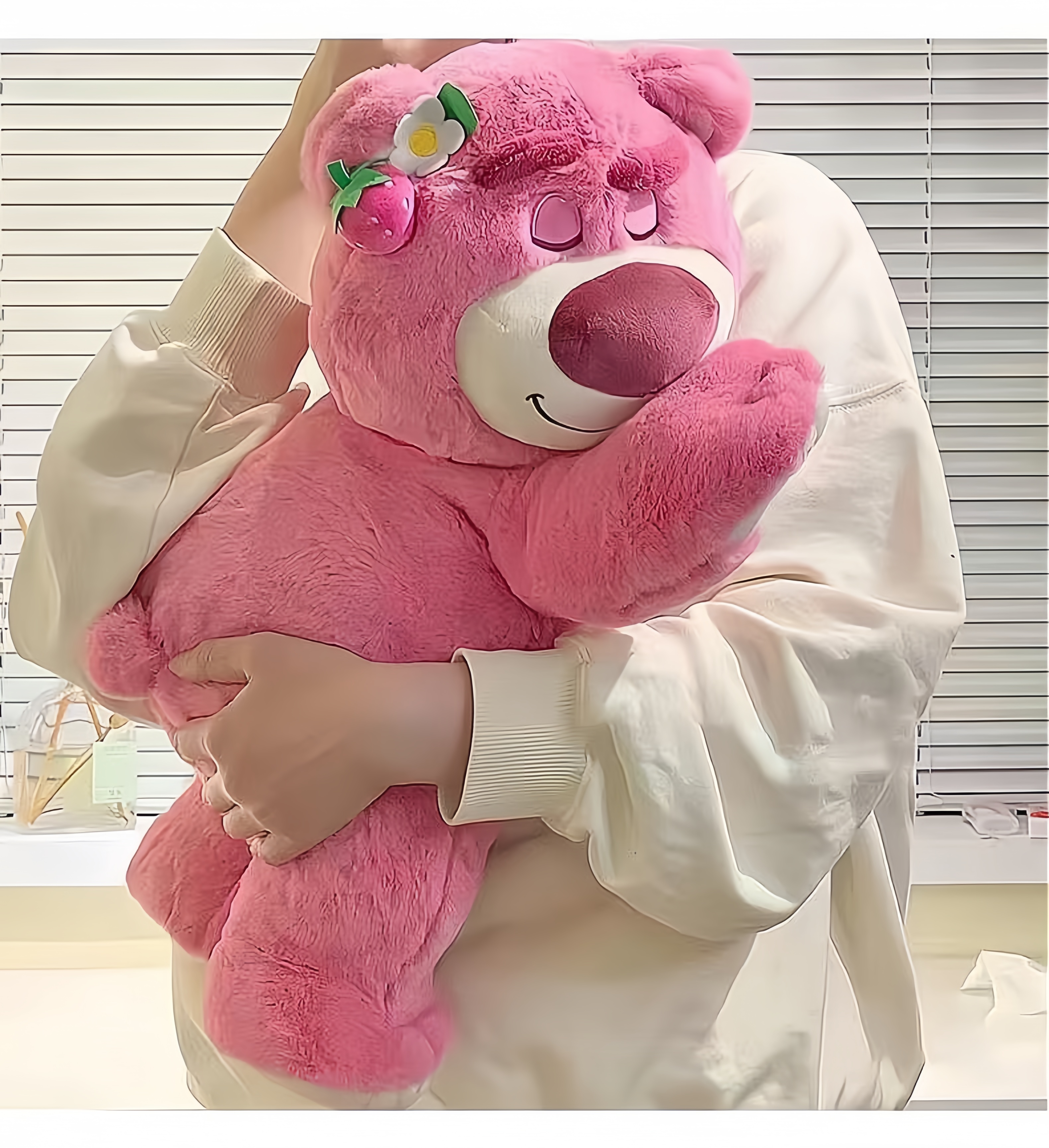 草莓熊玩偶公仔抱抱桶睡觉娃娃毛绒情人节抱枕玩具生日礼物送女友