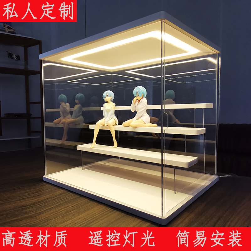 定制展示盒透明手办防尘罩积木模型玻璃罩作品黏土亚克力盲盒收纳