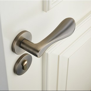 门锁室内卧室房门锁家用静音门把手分体黄古磁吸锁木门锁具通用型