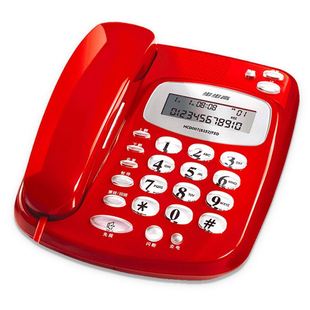 大音量大铃声红色固定有绳电话 步步高6132老人家用电话机座机