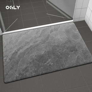 OGLY卫生间门口地垫吸水防滑洗手间厕所垫子浴室门外毛绒脚垫高级