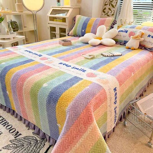 珊瑚法兰绒加厚床单被单三件套床毯盖毯 牛奶绒榻榻米床盖单件冬季
